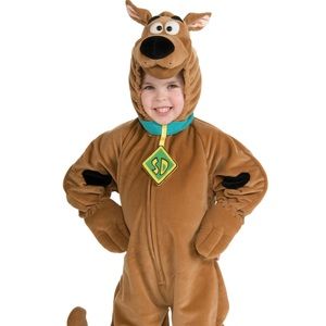 Scooby Doo Plush Halloween Costume One Pc Hooded Zip Up Child Size S 4 6 Unisex